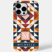 カスタマイズ可能な白ピンク赤オレンジジオメトリ Case-Mate iPhoneケース (裏面)