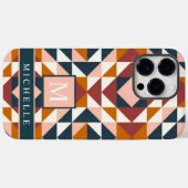 カスタマイズ可能な白ピンク赤オレンジジオメトリ Case-Mate iPhoneケース (裏面 (横))