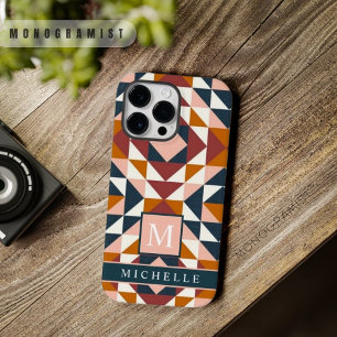 カスタマイズ可能な白ピンク赤オレンジジオメトリ Case-Mate iPhone 14 PRO MAXケース