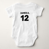 カスタマイズ可能な白離れ(前面と背面のデザイン) ベビーボディスーツ (裏面)