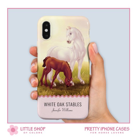 カスタマイズ可能な白馬とフォアール iPhoneケース