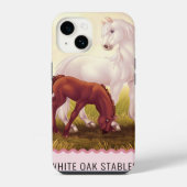 カスタマイズ可能な白馬とフォアール iPhoneケース (裏面)