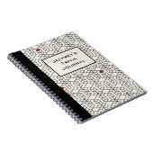 カスタマイズ可能な白黒のジオメトリックトリビア ノートブック (右側)