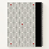 カスタマイズ可能な白黒のジオメトリックトリビア ノートブック (裏面)