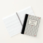 カスタマイズ可能な白黒のジオメトリックトリビア ノートブック (内部)