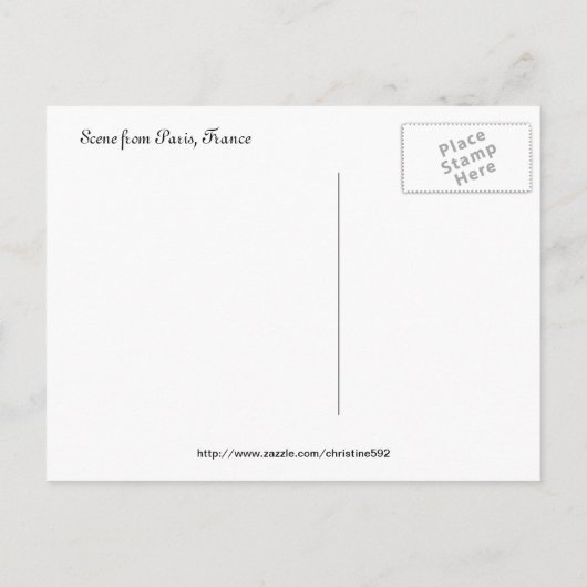 カスタマイズ可能な白黒のパリのはがき ポストカード (裏面)