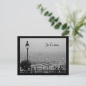 カスタマイズ可能な白黒のパリのはがき ポストカード (スタンド正面)