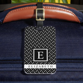 カスタマイズ可能な白黒の幾何学的パターン ラゲッジタグ