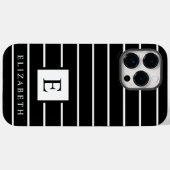 カスタマイズ可能な白黒の色のストライプ Case-Mate iPhoneケース (裏面 (横))