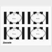 カスタマイズ可能な白黒ギフトラベルラベル 長方形シール (シート)