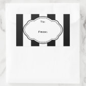 カスタマイズ可能な白黒ギフトラベルラベル 長方形シール (バッグ)