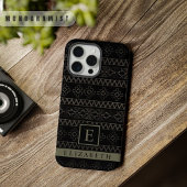 カスタマイズ可能な白黒シルバー金ゴールドグレイアステカ iPhoneケース