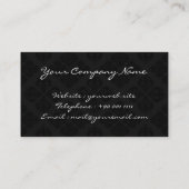 カスタマイズ可能な白黒ダマスエレガントク 名刺 (裏面)