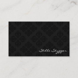 カスタマイズ可能な白黒ダマスエレガントク 名刺