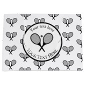 カスタマイズ可能な白黒テニエレガントスラケット ラージペーパーバッグ (正面)