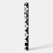 カスタマイズ可能な白黒パタアーガイルーン iPhoneケース (左側面)