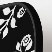 カスタマイズ可能な白黒フローラ旋回ノベルティ ピックルボールラケット (左詳細)