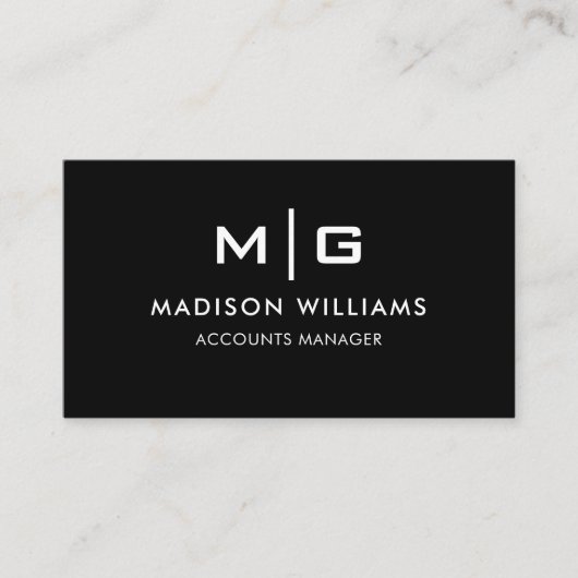 カスタマイズ可能な白黒プロフェッショナル 名刺 (正面)