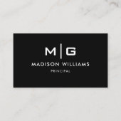 カスタマイズ可能な白黒プロフェッショナル 名刺 (正面)