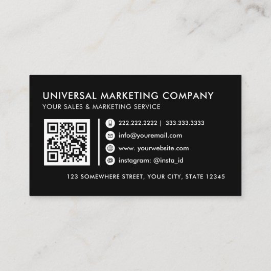 カスタマイズ可能な白黒プロフェッショナル 名刺 (裏面)