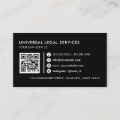 カスタマイズ可能な白黒プロフェッショナル 名刺 (裏面)