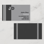 カスタマイズ可能な白黒モノグラム名刺 名刺 (正面/裏面)