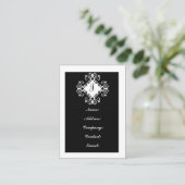 カスタマイズ可能な白黒モノグラム名刺 名刺 (スタンド正面)