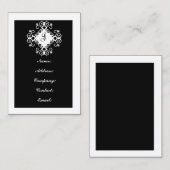 カスタマイズ可能な白黒モノグラム名刺 名刺 (正面/裏面)