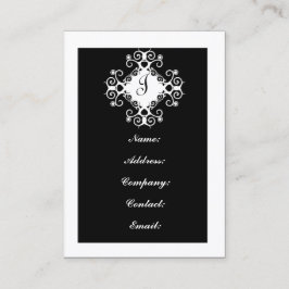 カスタマイズ可能な白黒モノグラム名刺 名刺