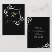 カスタマイズ可能な白黒モノグラム名刺 名刺 (正面/裏面)