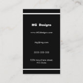 カスタマイズ可能な白黒モノグラム名刺 名刺 (裏面)