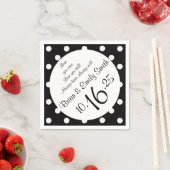 カスタマイズ可能な白黒水玉模様紙ナプキン スタンダードカクテルナプキン (インサイチュ)