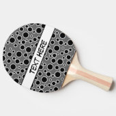 カスタマイズ可能な白黒点 卓球ラケット (横)