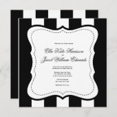 カスタマイズ可能な白黒結婚式招待状 招待状 (正面/裏面)