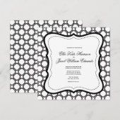 カスタマイズ可能な白黒結婚式招待状 招待状 (正面/裏面)