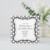 カスタマイズ可能な白黒結婚式招待状 招待状 (スタンド正面)