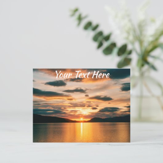 カスタマイズ可能な真夜中の太陽、ノルウェー北部 ポストカード (スタンド正面)