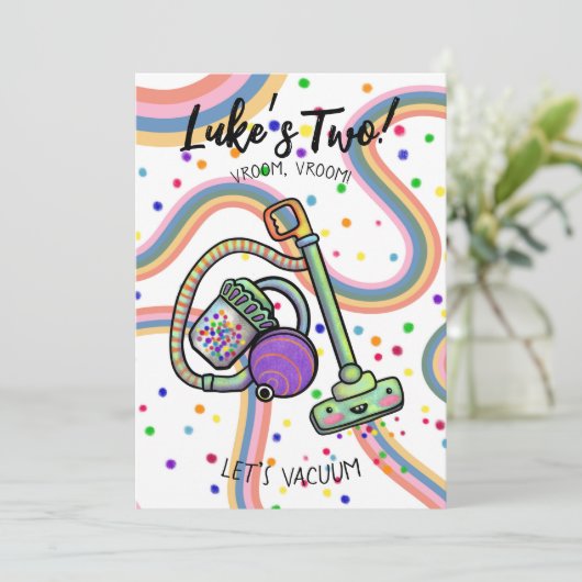 カスタマイズ可能な真空パーティー誕生日招待状 招待状 (スタンド正面)