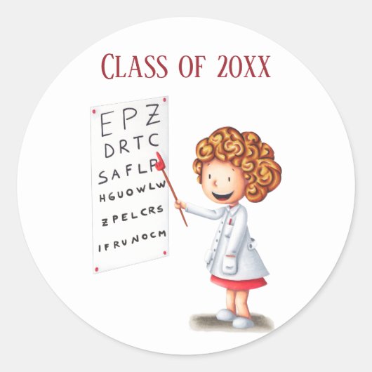 カスタマイズ可能な眼科医の卒業ステッカー ラウンドシール (正面)