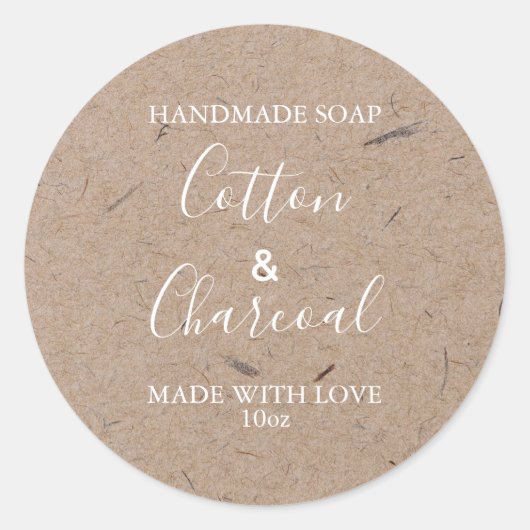 カスタマイズ可能な石けんラベル素朴クラフト紙 ラウンドシール (正面)