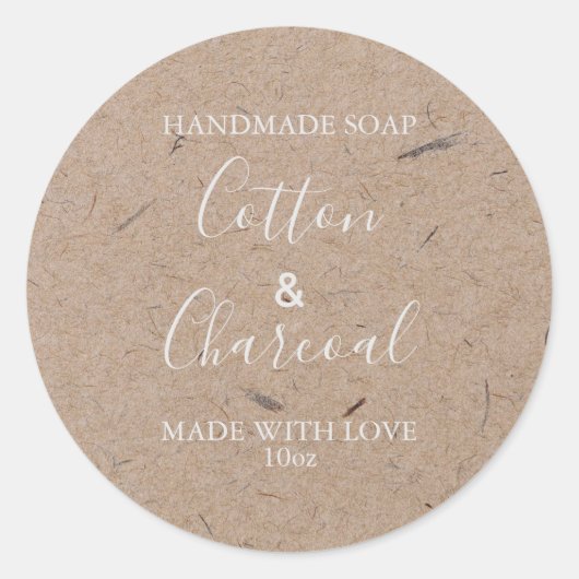 カスタマイズ可能な石けんラベル素朴クラフト紙 ラウンドシール (正面)