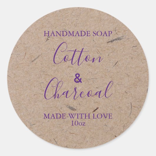 カスタマイズ可能な石けんラベル素朴クラフト紙 ラウンドシール (正面)