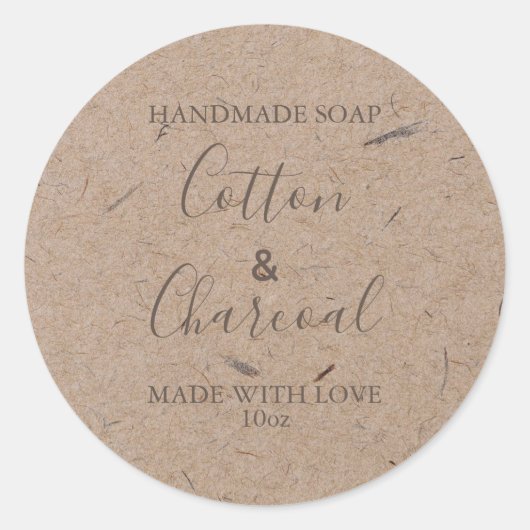 カスタマイズ可能な石けんラベル素朴クラフト紙 ラウンドシール (正面)