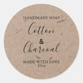 カスタマイズ可能な石けんラベル素朴クラフト紙 ラウンドシール