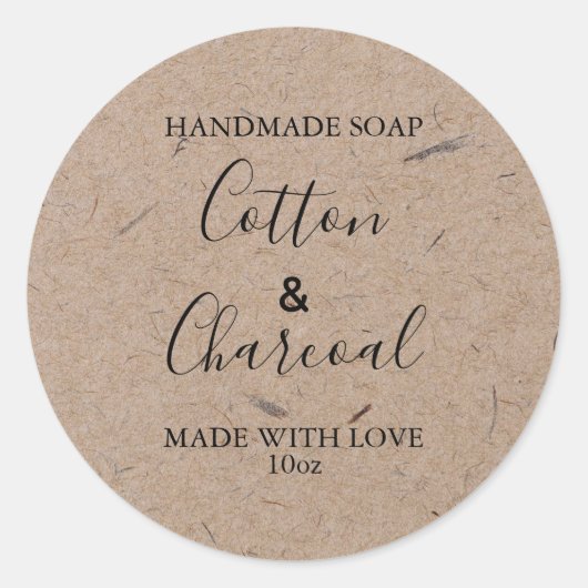 カスタマイズ可能な石けんラベル素朴クラフト紙 ラウンドシール (正面)