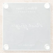 カスタマイズ可能な石板トラバース ガラスコースター (裏面)