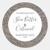 カスタマイズ可能な石鹸ラベル花パターン金ゴールド ラウンドシール (正面)