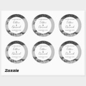 カスタマイズ可能な石鹸ラベル花模様モノクロ ラウンドシール (シート)