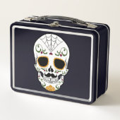 カスタマイズ可能な砂糖スカル メタルランチボックス (正面)