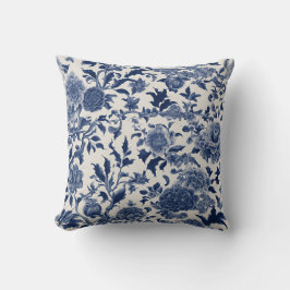 カスタマイズ可能な磁器エレガンス：青いフローラ クッション